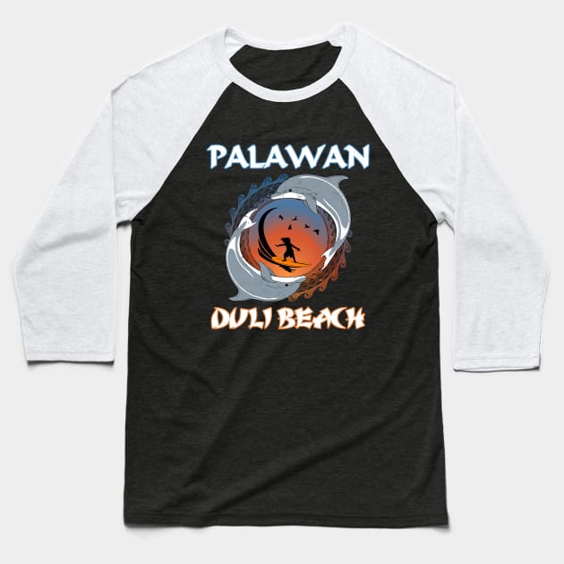 Palawan Duli Beach Baseball T-Shirt by NicGrayTees
